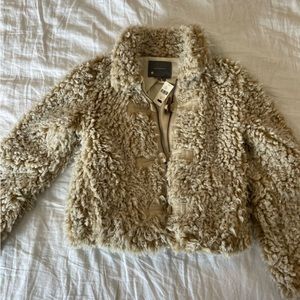 Anthropologie, medium taupe Sherpa coat